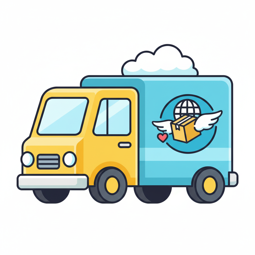emoji shipping truck